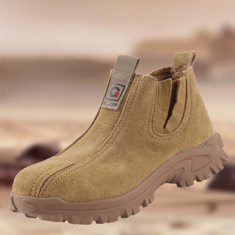 suede leather wear resistant mens work safety shoes