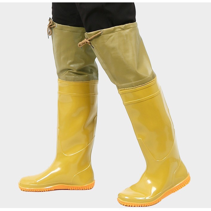 Four Seasons Outdoor High-Top Waterproof Pants And Rain Boots - Warm And Slippery