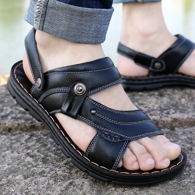 men's outdoor leather sandals