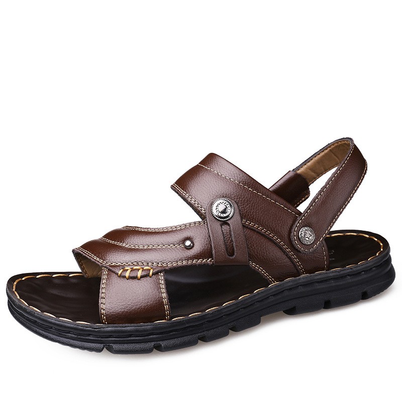 men's leather sandals one pair