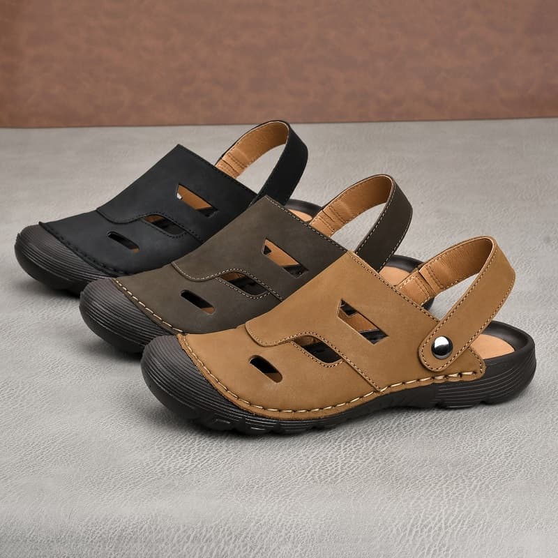 men's leather sandals with free shipping
