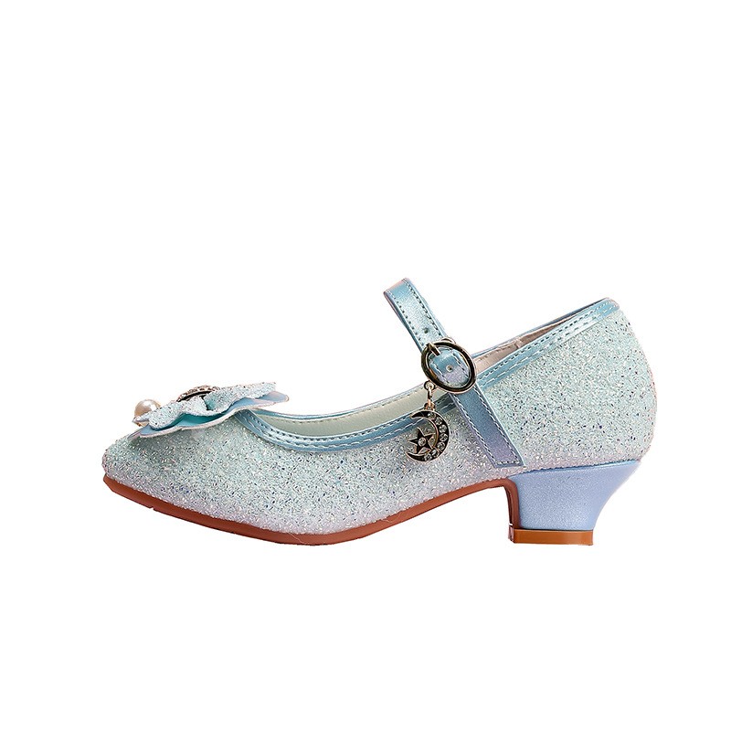 Girls' High-heeled Shoes With Crystal Decorations, Formal Dress-style Girl Soft-soled Performance Shoes